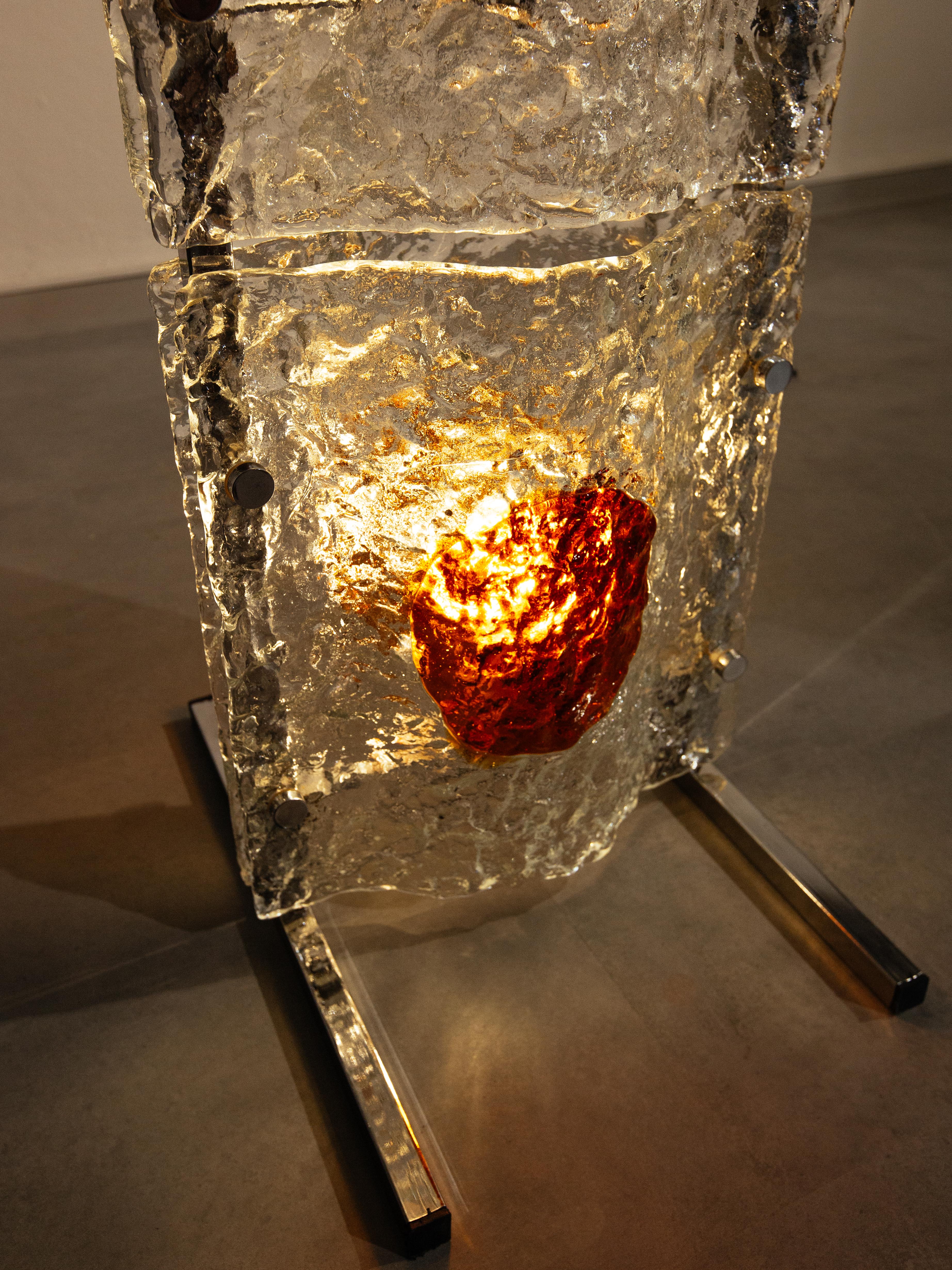 Glass floor lamp by Toni Zuccheri for Mazzega